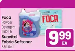 Tony’s Fresh Market Foca Powder Detergent 11.02 Lb Suavitel Fabric Softener 8.5Liters offer