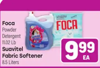 Tony’s Fresh Market Foca Powder Detergent 11.02 Lb Suavitel Fabric Softener 8.5Liters offer