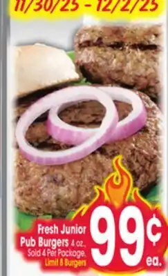 Jewel-Osco Fresh Junior Pub Burgers offer