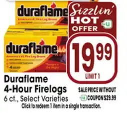 Jewel-Osco Duraflame 4-Hour Firelogs offer