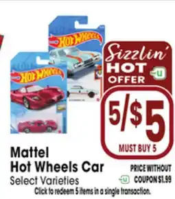 Jewel-Osco Mattel Hot Wheels Car offer