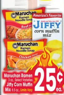 Jewel-Osco Maruchan Ramen 3 oz., Select Varieties Jiffy Corn Muffin Mix 8.5 oz offer