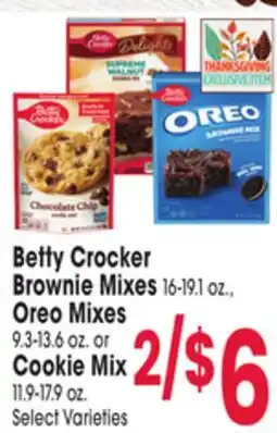 Jewel-Osco Betty Crocker Brownie Mixes 16-19.1 oz., Oreo Mixes 9.3-13.6 oz. or Cookie Mix 11.9-17.9 oz offer