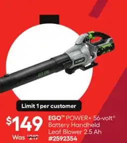 Lowe's EGO POWER+ 56-voltG Battery Handheld Leaf Blower offer
