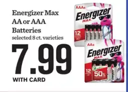 Mariano's Energizer Max AA or AAA Batteries offer