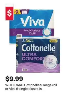 CVS Cottonelle 9 mega roll or Viva 6 single plus rolls offer