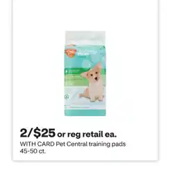 CVS Pet Central training pads 45-50 ct offer