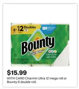 CVS Charmin Ultra 12 mega roll or Bounty 6 double roll offer