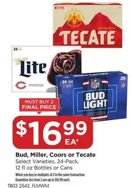 Food 4 Less Bud, Miller, Coors or Tecate offer
