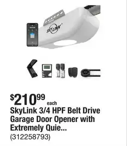The Home Depot SkyLink 3/4 HPF Belt Drive Garage Door Opener with Extremely Quiet DC Motor and WiFi Connectivity offer