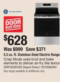The Home Depot 5.3 cu. ft. Stainless Steel Electric Range offer