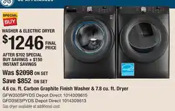 The Home Depot WASHER & ELECTRIC DRYER offer
