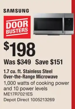 The Home Depot 1.7 cu. ft. Stainless Steel Over-the-Range Microwave offer
