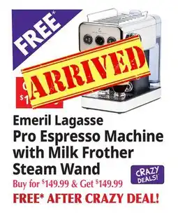 Ocean State Job Lot Emeril Lagasse Pro Espresso Machine with Milk Frother Steam Wand offer