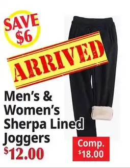 Ocean State Job Lot Men's & Women's or Sherpa Lined Joggers offer