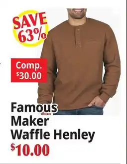 Ocean State Job Lot Famous Maker Waffle Henley offer