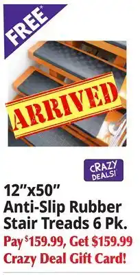 Ocean State Job Lot 12x50 Anti-Slip Rubber Stair Treads 6 Pk offer