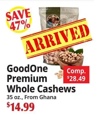 Ocean State Job Lot GoodOne Premium Whole Cashews offer