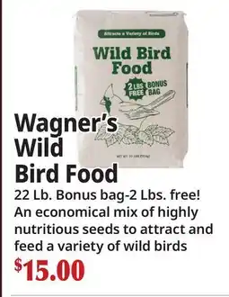 Ocean State Job Lot Wagner's Wild Bird Food offer