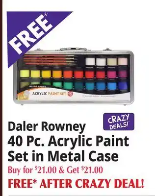 Ocean State Job Lot Daler Rowney 40 Pc. Acrylic Paint Set in Metal Case offer