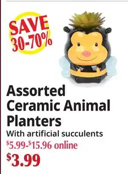 Ocean State Job Lot Assorted Ceramic Animal Planters offer