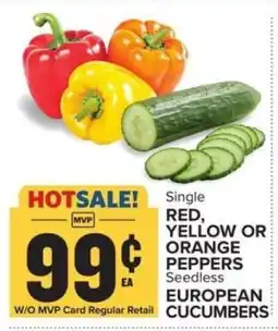 Food Lion Red, Yellow or Orange Peppers / European Cucumbers offer