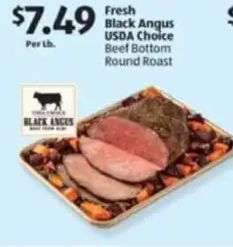 Fresh Black Angus USDA Choice Beef Bottom Round Roast
