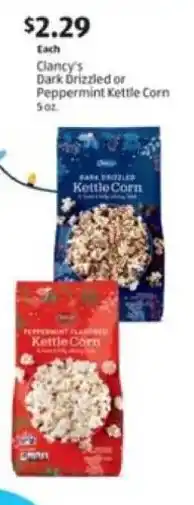 Aldi Clancy's Dark Drizzled or Peppermint Kettle Corn offer