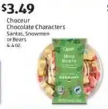 Aldi Choceur Chocolate Characters Santas, Snowmen or Bears offer