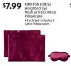 Aldi KIRKTON HOUSE Weighted Eye Mask or Neck Wrap Pillowcase offer