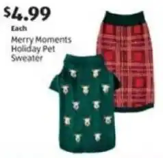 Aldi Merry Moments Holiday Pet Sweater offer