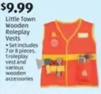 Aldi Little Town Wooden Roleplay Vests offer