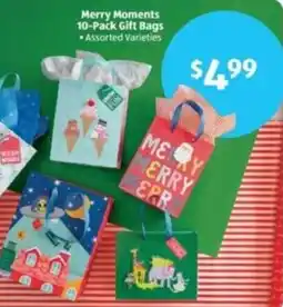 Aldi Merry Moments 10-Pack Gift Bags offer