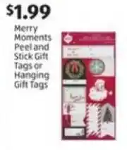 Aldi Merry Moments Peel and Stick Gift Tags or Hanging Gift Tags offer