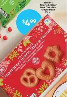 Aldi Benton's Assorted Milk or Dark Chocolate Gingerbread offer