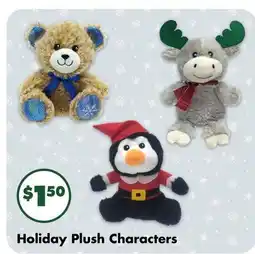 Dollar Tree Holiday Plush Characters offer