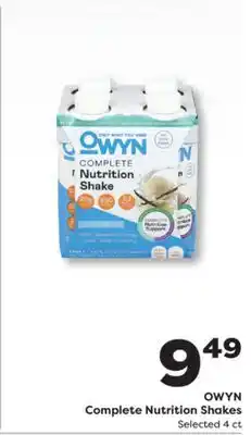 Weis Markets OWYN Complete Nutrition Shakes offer