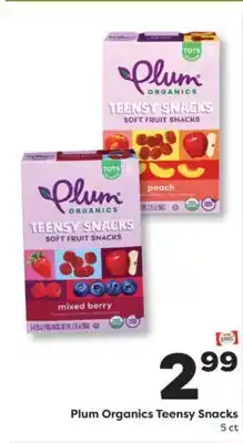 Weis Markets Plum Organics Teensy Snacks offer
