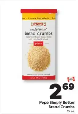 Weis Markets Pope Simply Better Bread Crumbs offer