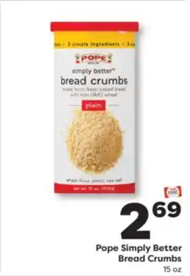 Weis Markets Pope Simply Better Bread Crumbs offer