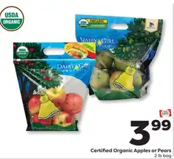 Weis Markets Certified Organic Apples or Pears offer