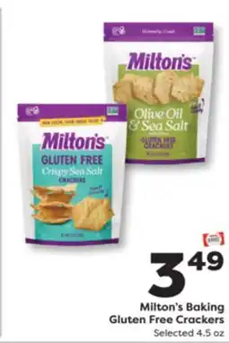 Weis Markets Milton's Baking Gluten Free Crackers offer