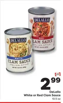 Weis Markets DeLallo White or Red Clam Sauce offer