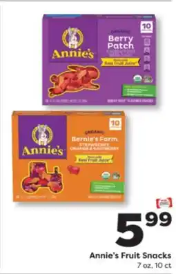Weis Markets Annie's Fruit Snacks offer