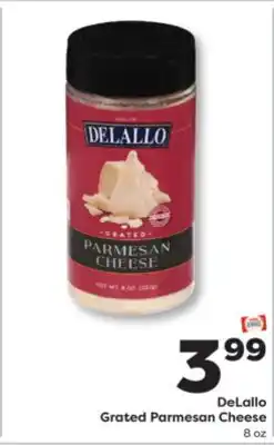 Weis Markets DeLallo Grated Parmesan Cheese offer