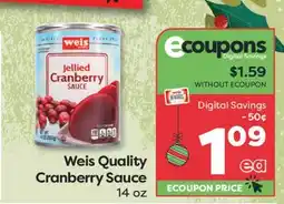 Weis Markets Weis Quality Cranberry Sauce offer