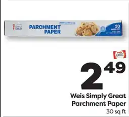 Weis Markets Weis Simply Great Parchment Paper offer