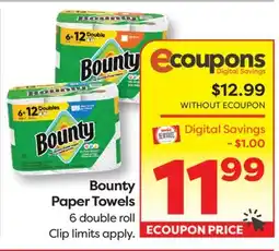 Weis Markets Bounty Paper Towels offer