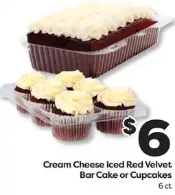 Weis Markets Cream Iced Red Velvet Bar Cake or Cupcakes offer
