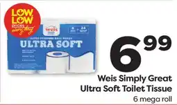 Weis Markets Weis Simply Great Ultra Soft Toilet Tissue offer